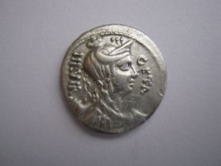 Roman Republic Denarius Of Family Hosidia,  64 B.  C. . photo