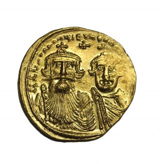Heraclius 610 - 641 Ad Av Gold Solidus Ancient Byzantine Empire Coin Constantine photo