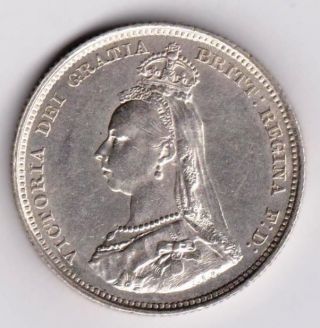 Gb Qv Shilling 1887 Ef photo