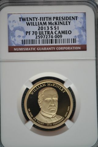 2013 - S William Mckinley Presidential Golden Dollar Ngc Pf70 Ultra Cameo photo