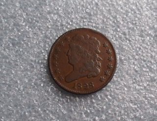 1828 13 Stars Liberty Half Cent - Uncleaned & - Vf+ 3600 photo