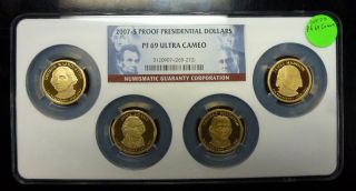 2007 - S Proof Presidential Dollars Ngc Pf 69 Ultra Cameo Gold Toned Dollars photo