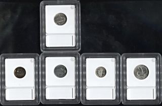1942 U.  S.  Proof ' S Penny,  Nickel,  Dime And Quarter.  In Slab Cases photo