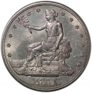 1874 - S Silver $1 Trade Dollar Unc+ Tone Better Example photo