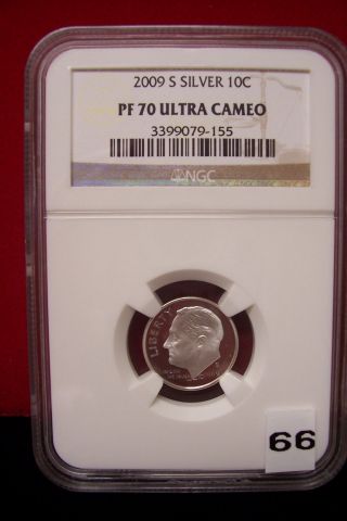 2009 S Silver 10c Ngc Pf70 Ultra Cameo Roosevelt Dime photo