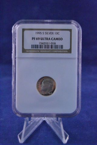 Ultra Cameo 1995 Proof Roosevelt Dime (ngc Pf 69 Ultra Cam 10c) - Bright White photo