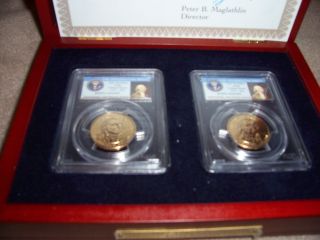 2007 - P John Adams $1 Presidential Coin Ms64 Double Edge Lettering Error/2incase photo