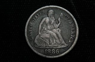 1886 Liberty Seated Dime Coin photo