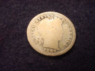 1897 - S Barber Dime Great Coin 17 photo