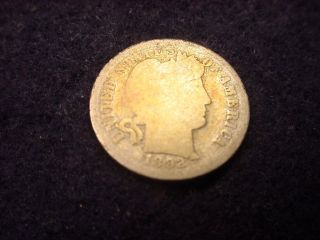 1892 - S Barber Dime Great Key Date Coin 8 photo