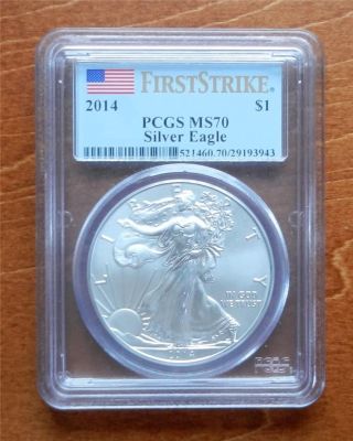 2014 Pcgs First Strike Ms70 Silver Eagle photo