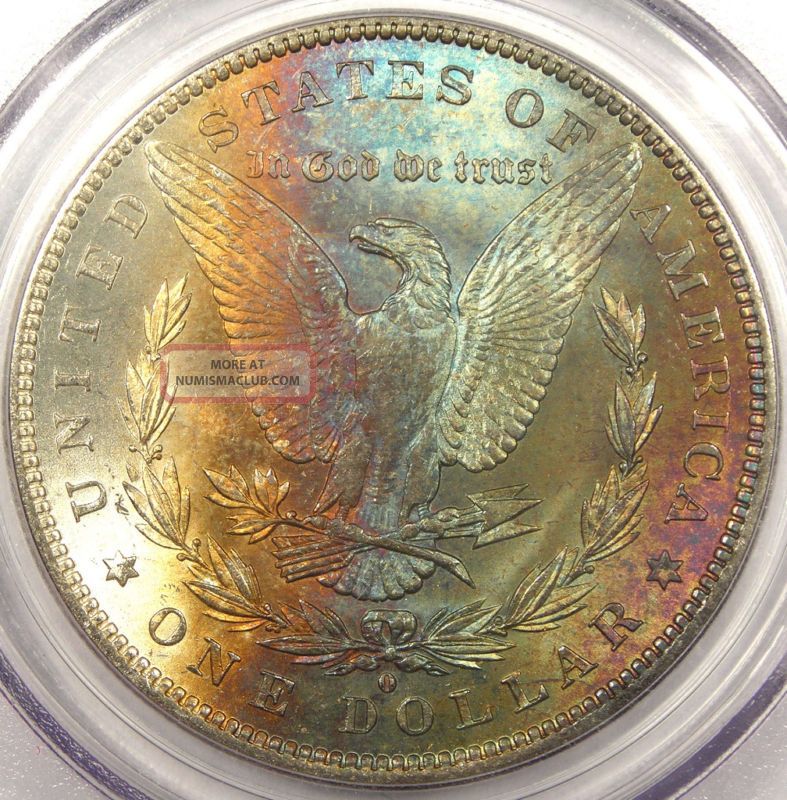 アンティークコイン 銀貨 1883-O $1 Morgan Dollar NGC MS62 Rainbow