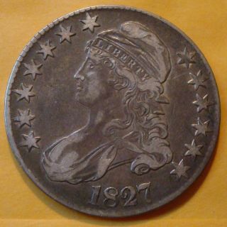 1827 Square Base 2 Capped Bust Half Dollar photo