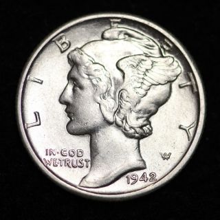 Uncirculated 1942 - D Mercury Dime Coin photo