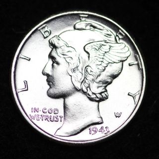 Uncirculated 1943 Mercury Dime Coin photo