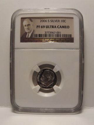 Ngc 2006 - S Roosevelt Silver Dime; Pf 69 Ultra Cameo.  Product Photos photo