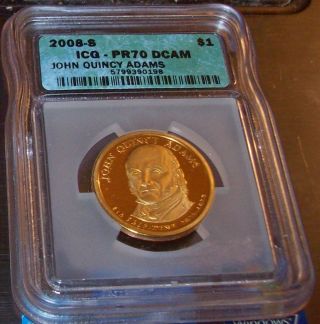 Icg Pr70 2008 - S $1 John Quincy Adams Dc (proof) Presidential Dollar photo