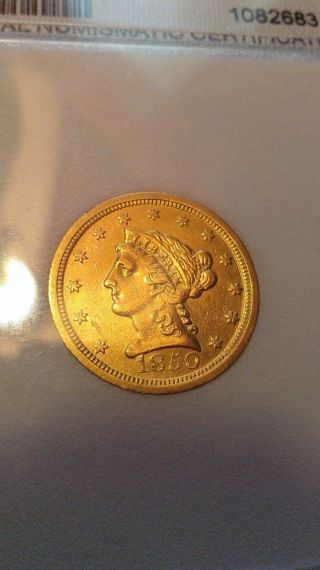 1850 - O Quarter Eagle $2.  50 Gold Coin; Extremely Rare In. photo