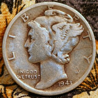 Dime Mercury 1943 - S Winged Liberty Ef+ To Au,  Bold Looking Coin photo