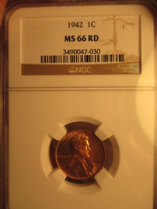 1942 Lincoln Cent Ngc Ms 66 Rd photo
