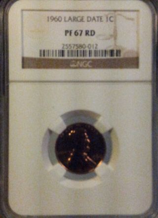 1960 1c Large Date Rd (proof) Lincoln Cent Pr 67 Ngc photo