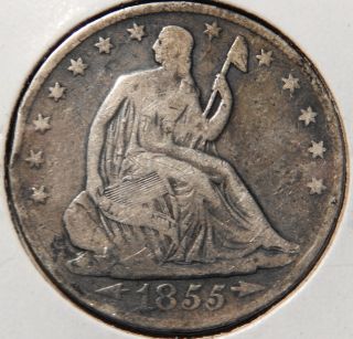 1855 - O Liberty Seated Half Dollar - - Fine - - photo