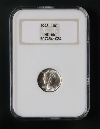 1945 Mercury Liberty Head Dime 10 Cents Ngc Ms66 Old Holder,  Intact Label photo