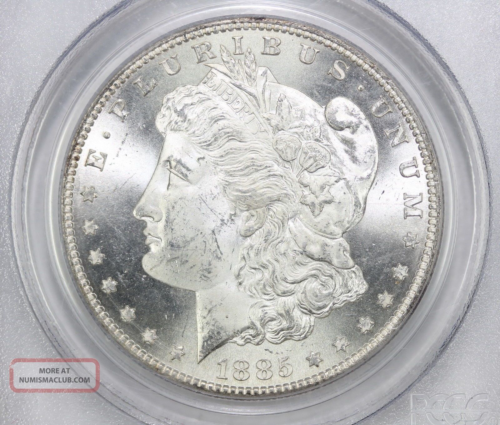1885 s morgan silver dollar ms 64 pcgs 3376 