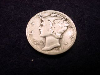 1918 - D Mercury Dime Fantastic Coin 21 photo