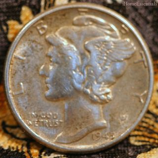 Dime Mercury 1945 Winged Liberty Ef+ To Au,  Sharp Details And Features photo