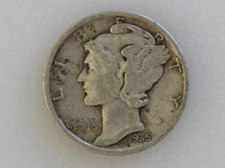 1935 - P Mercury Dime 90% Silver U.  S.  Coin D6356 photo