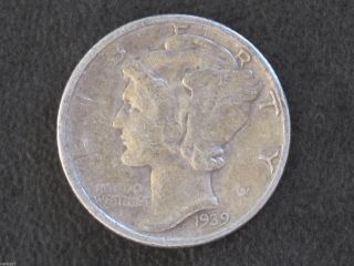 1939 - P Mercury Dime 90% Silver U.  S.  Coin D6354 photo