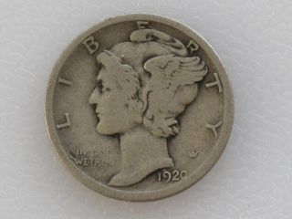 1920 - D Mercury Dime 90% Silver U.  S.  Coin D7050 photo