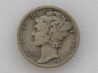 1920 - D Mercury Dime 90% Silver U.  S.  Coin D7061 photo