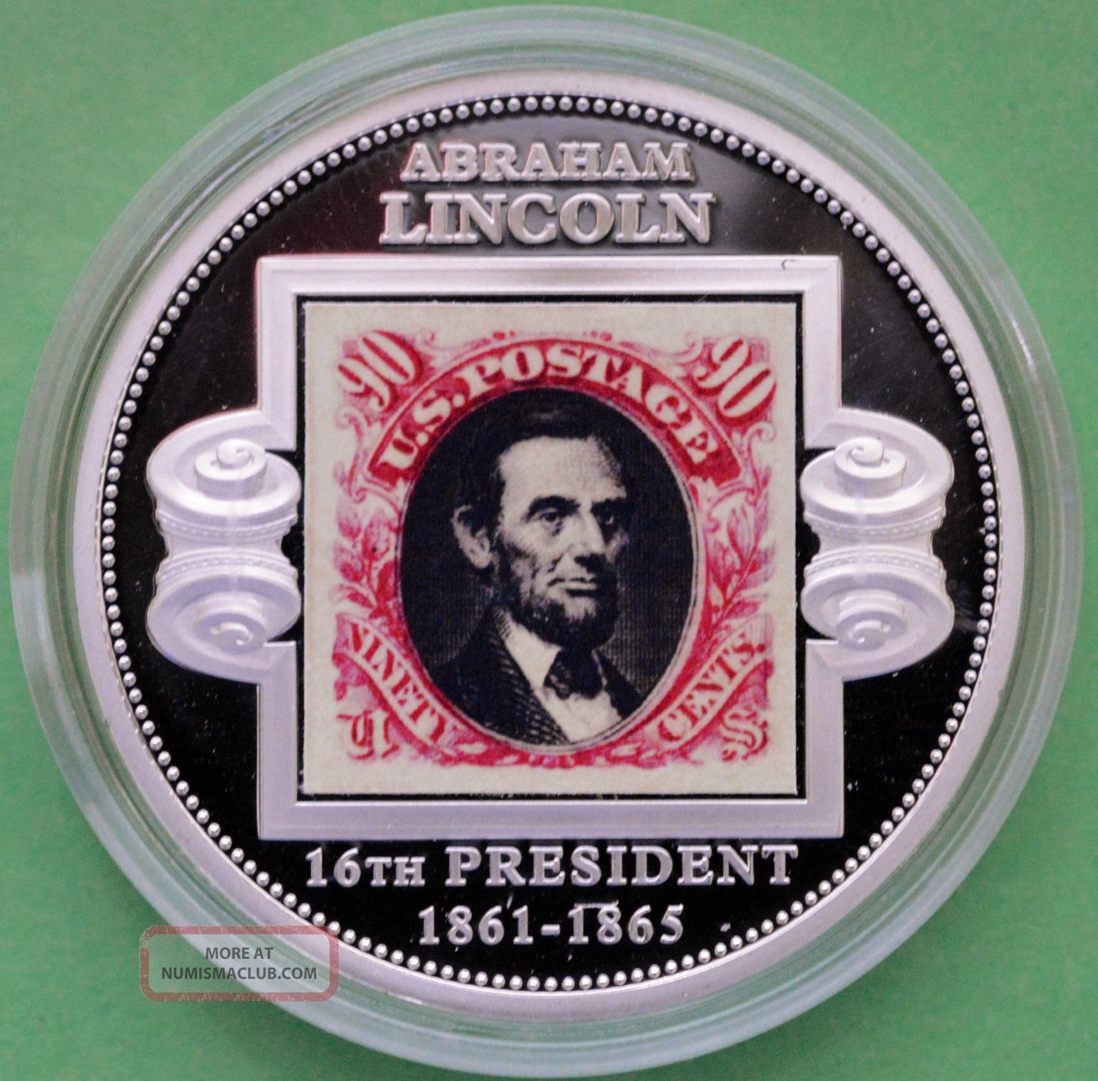 Abraham Lincoln Commemorative Coin And Stamp