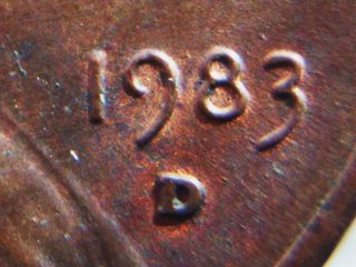 Us 1983 - D Lincoln Memorial Cent Tilted Mark,  Rotated Die,  Au photo