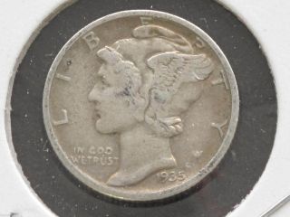 1935 - P Mercury Dime 90% Silver U.  S.  Coin D3276 photo