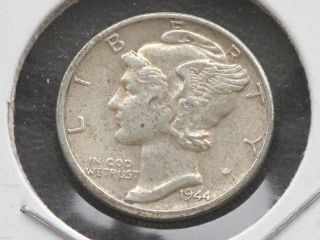 1944 - P Mercury Dime 90% Silver U.  S.  Coin D3668 photo