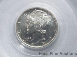 Pcgs 1941 Pr 64 10c Silver Mercury Dime Coin photo