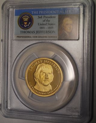 2007 - S Thomas Jefferson Dollar Pcgs Pr 70 Dcam photo