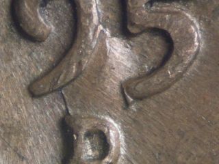 1957 - D Lincoln Cent With An Unusual Die Chip Around The Date And Mark. photo