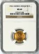 1926 Gold American Sesqui $2.  50 Commemorative Coin Ngc Ms64 Commemorative photo 2