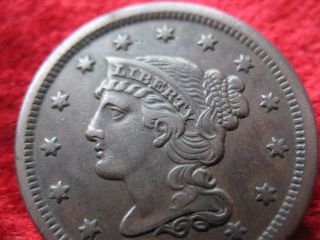1845 U.  S.  Braided Hair Large Cent,  Higher Grade With Stunning Detail photo
