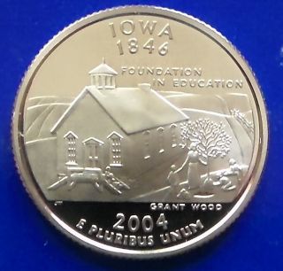 2004 - S Clad Gem Cameo Proof Iowa State Quarter. . photo