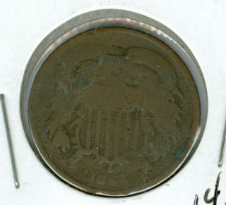 1864 Two Cent Piece Very Good. photo