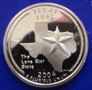 2004 Clad Gem Cameo Proof Texas State Quarter. . photo