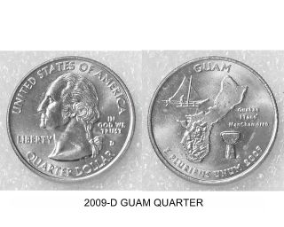 2009 - D 25c U.  S.  Territories Guam Quarter Us Coin photo