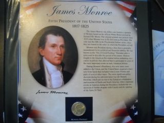 Coinhunters - 2008 Postal Commemorative Society James Monroe Dollar And Stamps photo