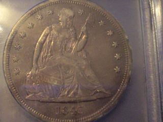 Coinhunters - 1843 Seated Liberty Dollar - Icg Ef 45 - Borderline Au photo