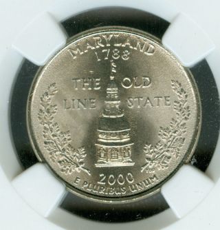 2000 - P Maryland Quarter Ngc Ms 68. photo